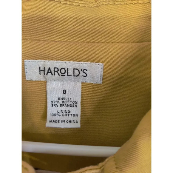 Harold's Yellow Mustard Collared Button Down 3/4 Sleeve Coat Jacket Size 8 - Picture 5 of 7